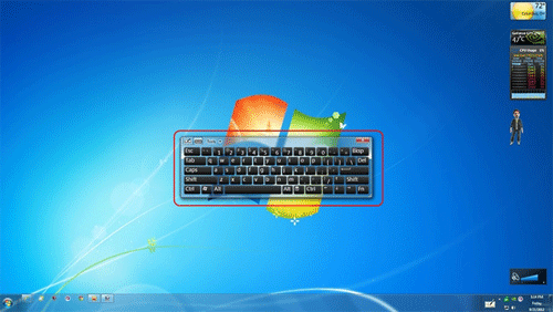 Windows 7 Touch Keyboard on screen